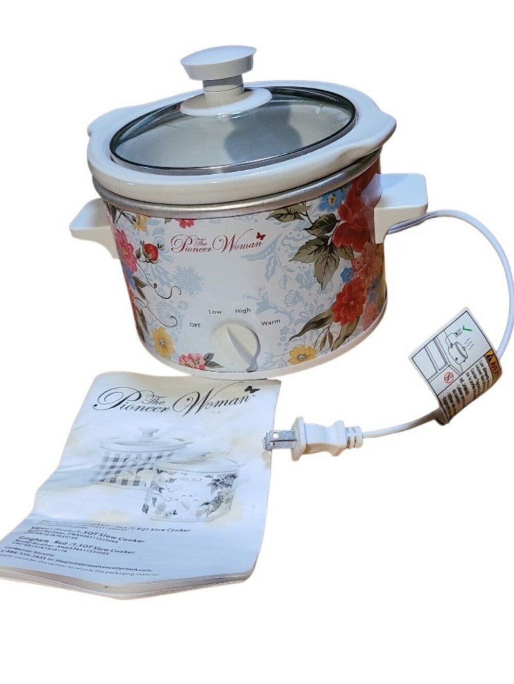 The Pioneer Woman Floral 1.5 qt Slow Cooker Crock PotCapacity: 1.5 quarts